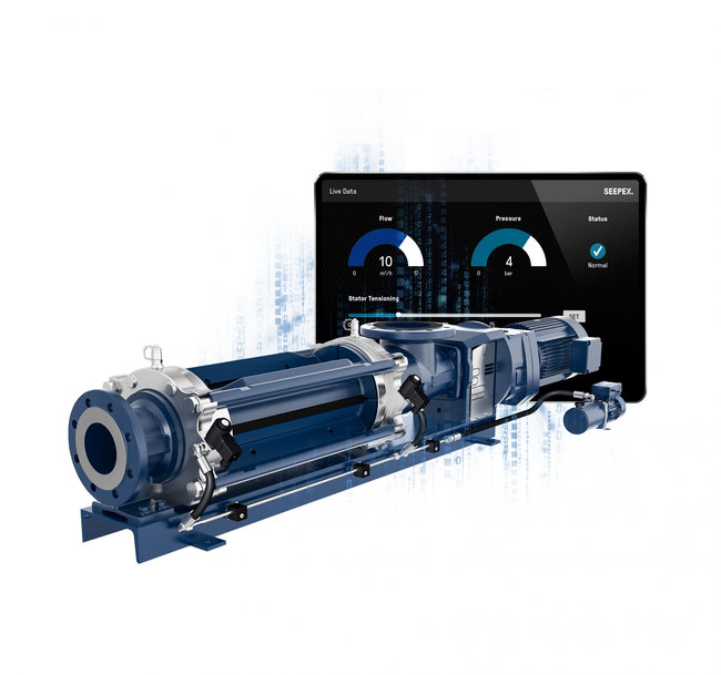 Premiere at IFAT: SEEPEX 4.0 will showcase the world's first automatically adjustable pump. SCT AutoAdjust optimizes stator clamping at the push of a button 